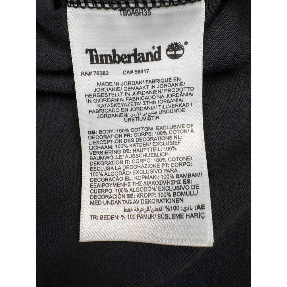 Timberland Mens XL Black Graphic T-Shirt Established 1973 Tree Logo Regular Fit - Picture 5 of 9